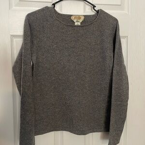 Talbots pure cashmere gray crewneck sweater